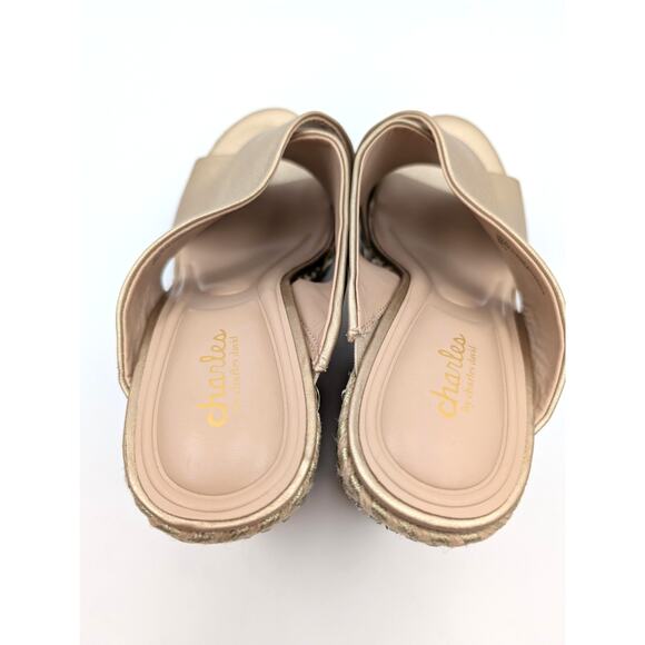 Charles by Charles David Cate Metallic Espadrille Wedge Sandal Size US9.5M EU40 - Picture 5 of 11